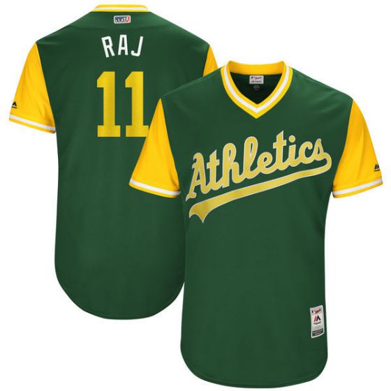 Men Oakland Athletics #11 Raj Green New Rush Limited MLB Jerseys->oakland athletics->MLB Jersey